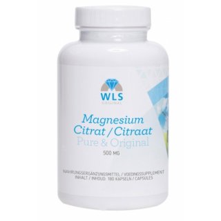 Magnesium Citrat 500 mg, 180 Kapseln